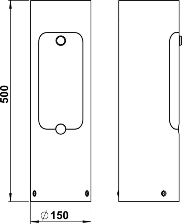 Socket column lockable Anthracite Dimensioned drawing Article 624410