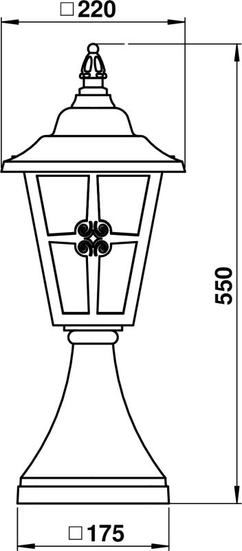 Base luminaire Dimensioned drawing Article 600532, 650532, 670532