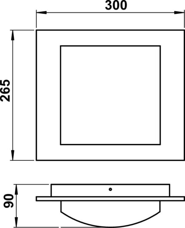 Wall and ceiling light Dimensioned drawing Article 666209, 686209, 696209