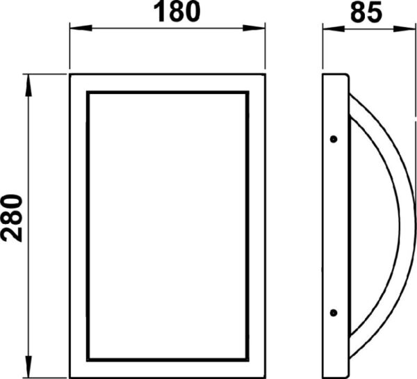 Wall and ceiling light Stainless steel Dimensioned drawing Article 696282