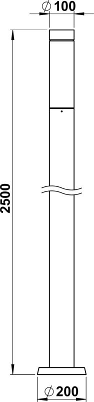 Pole light Dimensioned drawing Article 620877, 660877