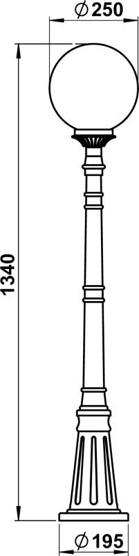 Path light Dimensioned drawing Article 602014, 672014