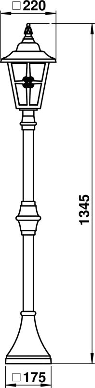 Path light Dimensioned drawing Article 604136, 654136, 674136