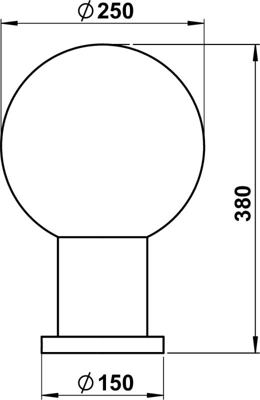 Base luminaire Dimensioned drawing Article 660503, 680503