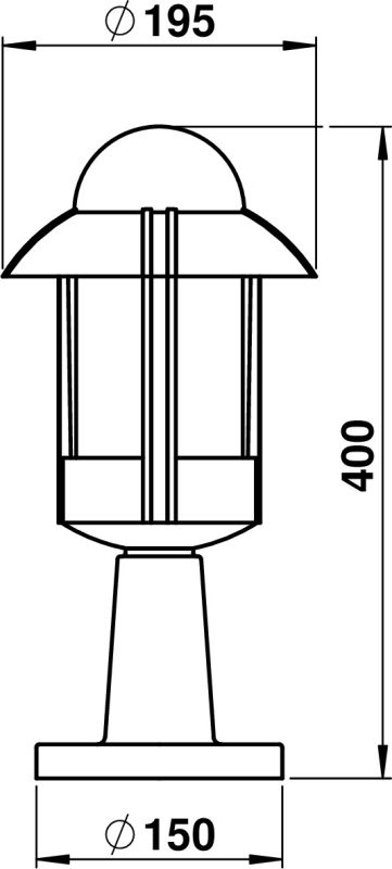 Base luminaire Dimensioned drawing Article 600530, 650530, 670530