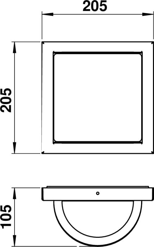 Wall and ceiling light Stainless steel Dimensioned drawing Article 696281