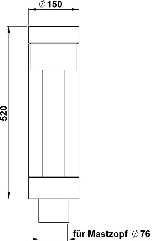Post-top luminaire Dimensioned drawing Article 620847, 660847
