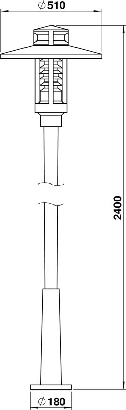 Pole light Black Dimensioned drawing Article 660862